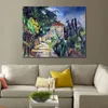 Alta qualità artigianale Paul Cezanne pittura a olio Maison Au Toit Rouge paesaggio tela arte bella decorazione della parete