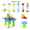 Sand Play Water Fun 4 i 1 och tabell 15st Sandbox med Beach Toy Kids Activity Sensory Summer Outdoor Toys 230615