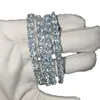 Fantasy Jewelry 5mm Sky Blue Moissanite 925 Sterling Silver Real Tennis Bracelet