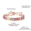 Tendance femmes filles luxe multicolore Zircon réglable Bracelet mode arc-en-ciel couleur Tennis