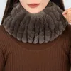 Foulards BT-003 mode femmes véritable écharpe en fourrure de Rex bavoir tissé d'hiver pour la chaleur et l'épaississement foulard