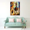 Vibrant Figure Art on Canvas Rodeo The Chase Handmade Contemporary Oil Painting for Living Room Wall