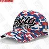 Boll Caps Serbia Baseball Free 3D Custom Made Name Number Team Logo Srbija Hat Srb Country Travel Srpski Nation Serbien Flagg huvudbonader