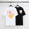 T-shirts pour hommes Top Artisanat Rhudes été Créateur de mode RHUDE Bouclier Lettre Impression Décontracté Col Rond Manches Courtes Couple Lâche Bas Chemise Demi T