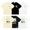 T-shirts pour hommes Top Artisanat Rhudes été Créateur de mode Chaozhou marque RHUDE impression de course de noix de coco col rond manches courtes couples lâche bas chemise moitié