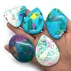 سحر 5 PCS/Bag Blue Series Natural Stone Sea Feel Fresh Summer Agate Pendant مع ثقوب قلادة تي شيرت سترة محلية الصنع