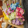 Kurutulmuş çiçekler sıcak satan 1pcs/ nordic çiçek sanatı 28 başlık mavi papatya çatal yapay çiçek dekoratif ipek sahte flowe