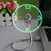 Bureau Tafelklokken Hand Mini USB Ventilator Draagbare Gadgets Flexibele LED Klok Cool voor Laptop PC Notebook Real Time Display Duurzaam Verstelbaar 230615