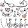 Prata Esterlina 925 para Pandora Charms Autêntico Talão DIY Pingente Feminino Pulseiras Contas Momento Chaveiro Bolsa Pequena Coração