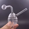 2 pçs Novos cachimbos de água criativos em forma de granada Cachimbos de vidro queimador de óleo Bongs Heady Mini Bongs Dab Rigs Pequeno Bubbler Beaker Reciclar plataforma de óleo com tubo de queimador de óleo destacável