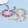 Charm Bracelets Bohemian Woven Bracelet Handmade Colorful Lucky Friendship Bangles For Women Men Boho Fringe Rope Braided Jewelry Gift