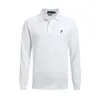 Polos Mens Automne et Hiver Horse Fashion Shirt Casual Long Manneve