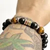 Charm Bracelets 2023 Trendy European Stainless Steel Enemal Geometric Bracelet For Men Braided Tiger Eye Beads Jewelry LYC-08