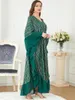 Etnisk kläder Fashion African Randig Loose Robe for Women Dashiki Turkish Abaya Dubai Eid Muslim Dress Arabia Female Jilbab