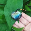Raw Crystal Labradorite Moonstone Ocean Heart Pendant decor Jewelry Necklace Energy stone quartz Love Hearts Gift Pebvj
