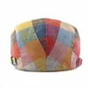 Bérets 2020 printemps été couleur Plaid gavroche casquettes hommes coton plat pointe chapeau femmes peintre béret chapeaux 05 Z0616