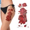 Temporary Tattoos Waterproof Flower Tattoo Sticker Rose Pattern Water Transfer Under Breast Shoulder Colorful Body Fake 230616