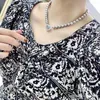 Kedjor 8-9mm naturlig rund autentisk South Sea Grey Pearl Necklace 18 '' Halsband Vintage 925 Sterling Silver