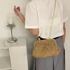 Sacs de soirée femmes paille sac à bandoulière pochette sac à main chaîne pochette à bandoulière rotin Boho été plage tissé 2023