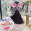 Hårtillbehör 10st/Lot Girls Ribbon Gradient Hairn Pins Fashion Princess Multi Layer Bow Crown Clip Barrettes for Children Accessorie