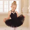 Stage Wear Girl Professional Performance Ballet Swan Lake Tutu White Black Elastic Waist Children 4 Layers Mesh Tulle Mini Ball Skirt Tutus