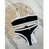 Mode sommarbraer sätter tryck badkläder kvinnor designer bikini kostym snörning bh strand baddräkt damer sexiga kläder simning kläder