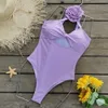 Traje de baño de mujer MUOLUX Traje de baño sexy Falda Verano Mujer Halter Estampado de flores en 3D Traje de baño Vestido de playa Cubrir Monokini Traje de baño 230615