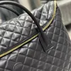 es quiltade läder resväska kvinnor keepall överdimensionerad sport tygkoppling bagagepåsar män lyxiga handväskor korsar kroppsväska designer duffle axel stora butikspåsar