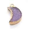 Pendant Necklaces Natural Stone Crystal Moon Shape Making Necklace Earrings DIY Accessories Charm Fashion Ladies Exquisite 15x23mm Jewelry