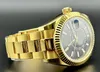 Relógio masculino de ouro amarelo 18k 42 mm mostrador preto 326938 safira automático à prova d'água moda relógio masculino