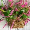 Decoratieve Bloemen Wildflower Mand Krans Decoratie Roze Bes Lente Voordeur Kunstbloem Boerderij Vakantie Garland