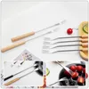 Dinnerware Sets 6 Pcs Bbq Skewers Forks Smores Ornament Grill Cookware Set Stainless Steel Chocolate Dipping