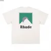 Summer Rhude Brand Printed T Shrit Men Women Женщины круглой шеи дизайнерская рубашка весна лето в стиле высокого рода