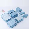 Opbergzakken 8 stks/set Organizer Bag Handige Opvouwbare Carry On Packing Cubes Pouch Wasbaar