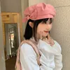 Berets Bow Beret Female Spring and Summer Fashion Simple Show Face Small Everything Painter Hat Fresh Artistic Cute Pink Hat Female Z0613