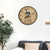 Horloges murales jardin pour l'extérieur en résine étanche décorative 12 pouces horloge domestique à piles avec pointeur en métal