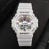 Relógios de pulso SYNOKE Relógio esportivo multifuncional masculino Resistente 5ATM 46mm Mostrador Relógios digitais Relógio eletrônico Reloj Hombre 2023