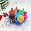 Narzędzia do lodów 1PC 7 Otwory DIY Pops silikonowy producent kulki kuli popsicles formy Baby Fruit Shake Home Akcesoria Kitchen narzędzie 230615