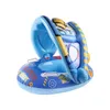 Bath Toys Spädbarn Uppblåsbar simningsringstol för 1-4Y flytande solskydd Swim Ring Swimming Summer Water Accessories Sunbath Toys 230615