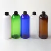 Storage Bottles 15pcs White Black Clear Brown Blue Empty Plastic Shampoo Bottle With Screw Cap 17 Oz PET Essential Oil