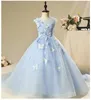 Girl's Dresses Luxury Girls Christmas Dress for Wedding and Party Gown Holy Communion Princess Dress Elegant Appliques Flower Girl Prom Costume 230615