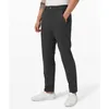 LL Men Pant Black Commission Pants Stretch Business Long Pants Casual Slim Fit Elastic Waist Jogger Solid Trousers with Pockets