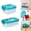 Flessen Potten 4 Stuks Voedsel Vacuüm Opbergdoos Grote Capaciteit Vierkante Plastic Containers Sealer Met Pomp Keuken Container 230615