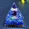 Objets décoratifs Figurines Générateur d'énergie Orgone Pyramide Améthyste Péridot Guérison Cristal Naturel Reiki Chakra Orgonite Méditation Outil 230615