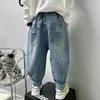 Jeans Boys Girls Cool Spring And Autumn Trousers Korea Style Cartoon Casual Loose Pants Children's Clothing Summer 230616