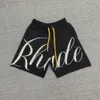 المصمم Rhude Blants Blants Rhude Short Men Summer Fashion Pants Bule Red Popular S M L XL مرنة الخصر المريح بنطلون أرجواني مريح رجالي فضفاضة