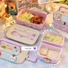 Bento Boxes Kawaii Portable Lunch Box For Girls School Kids Plastic Picnic Microwave Food With Compartments Storage Containers 230616