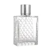 50 pcs 100 ml grilles carrées Portable clair voyage rechargeable parfum verre bouteille vide pour cosmétique conteneur Pbiet