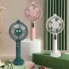 Förvaringshållare Rack Portable Water Spray Mist Fan Electric USB Raddbar handhållen Mini Cooling Air Conditioner Firidifier för utomhus 230615