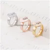 Cluster Rings Real Love Heart Spear Кольцо из нержавеющей стали 18 тыс. Золотая пара ювелирных украшений доставка Dht9p